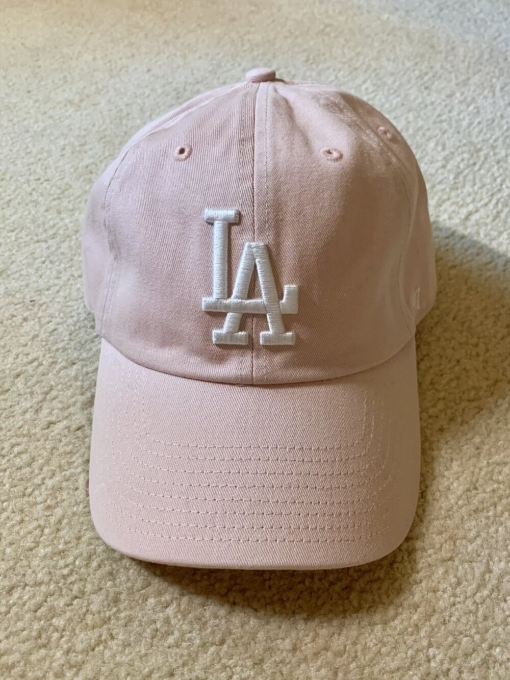 Los Angeles Dodgers Hat Pink '47 Adjustable Strapback Embroidered MLB Logo Cap